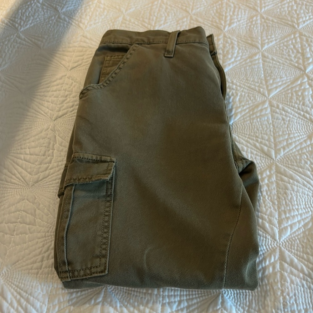 Current/Elliott Green Straight Leg Jeans with Durable Design